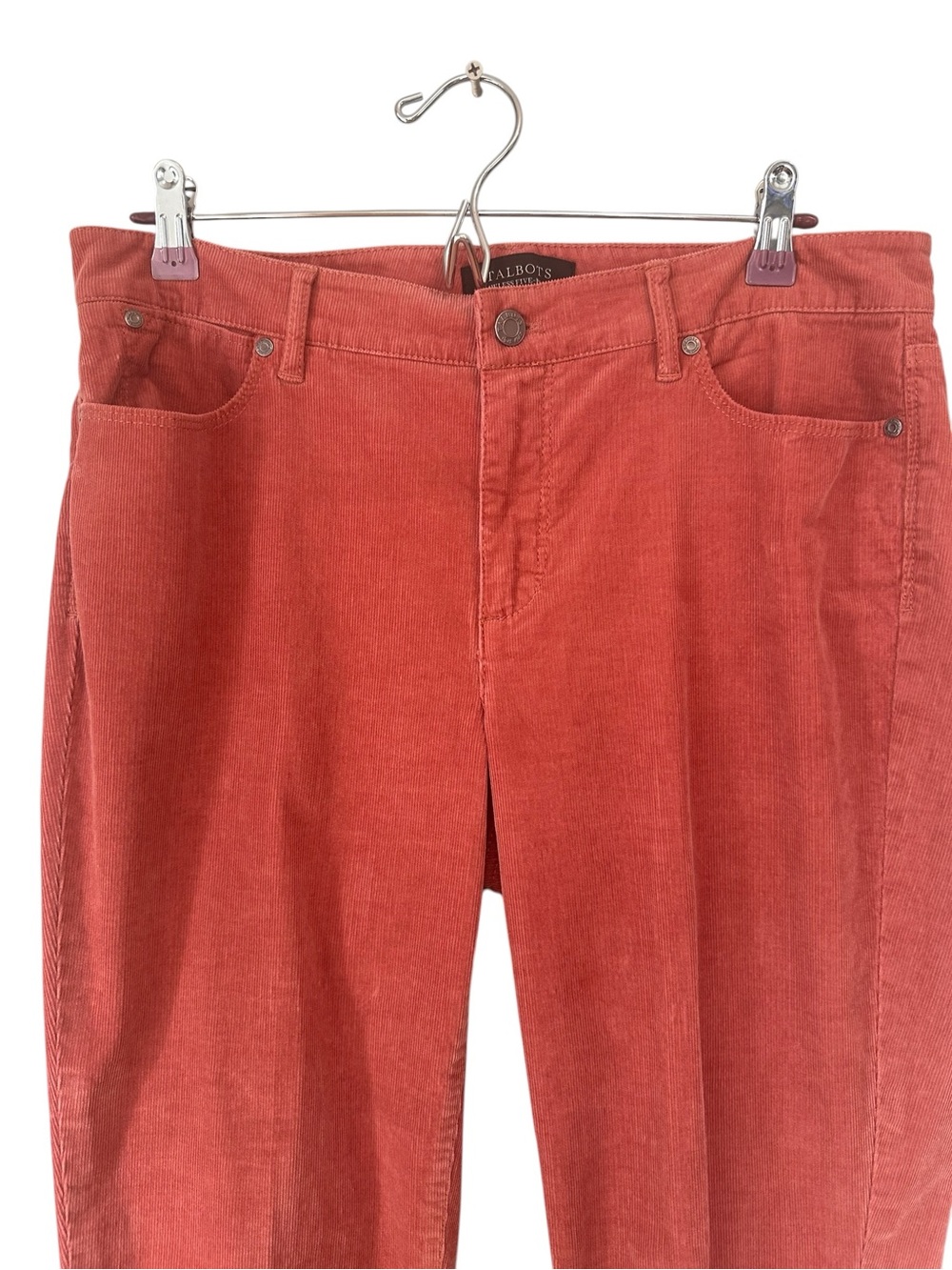 Talbots Flawless Five-Pocket Corduroy Straight Leg Pants Soft Mauve Pink, Size 8 - Picture 4 of 10